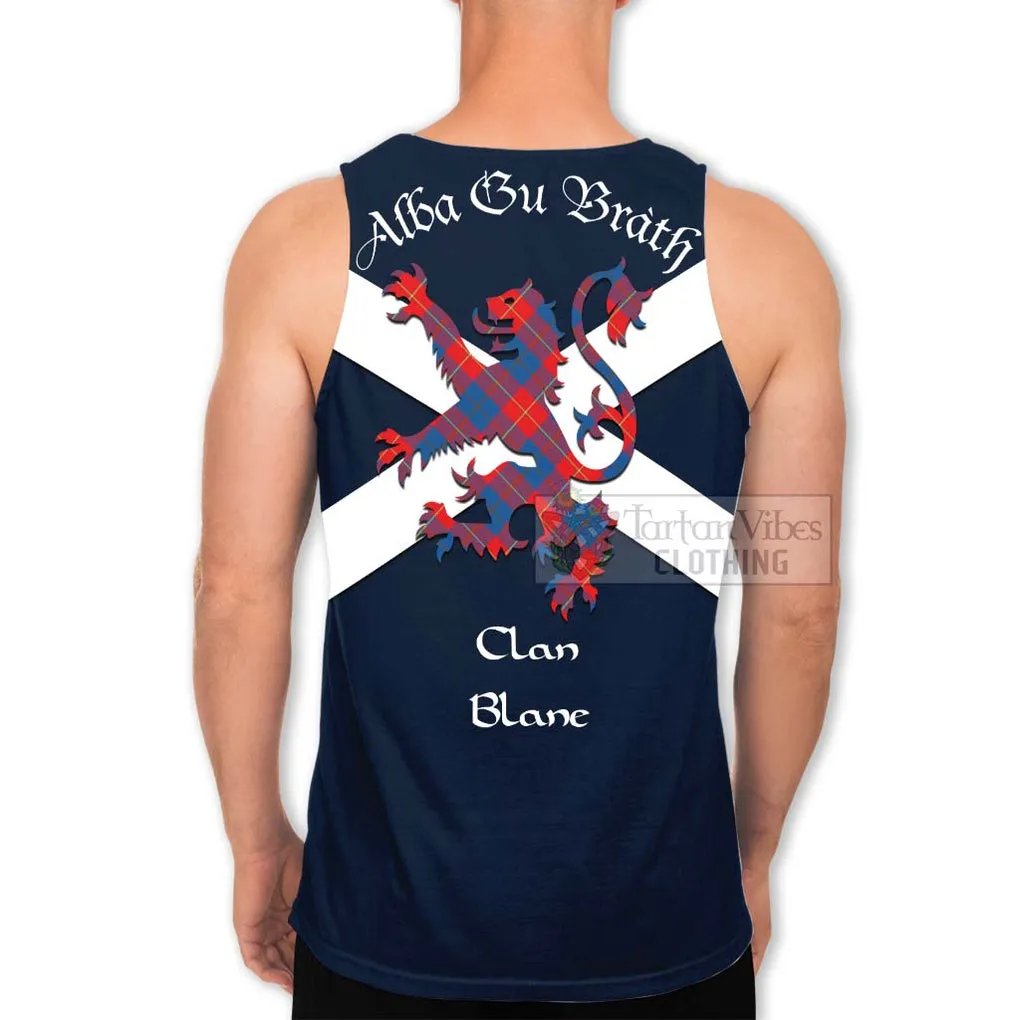 Blane Tartan Lion Rampant Men's Tank Top  Proudly Display Your Heritage with Alba Gu Brath and Clan Name