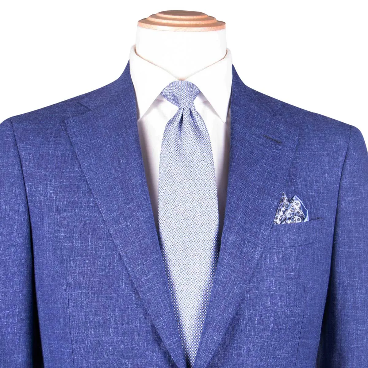 Blue Check Wool, Linen and Silk Loro Piana Suit