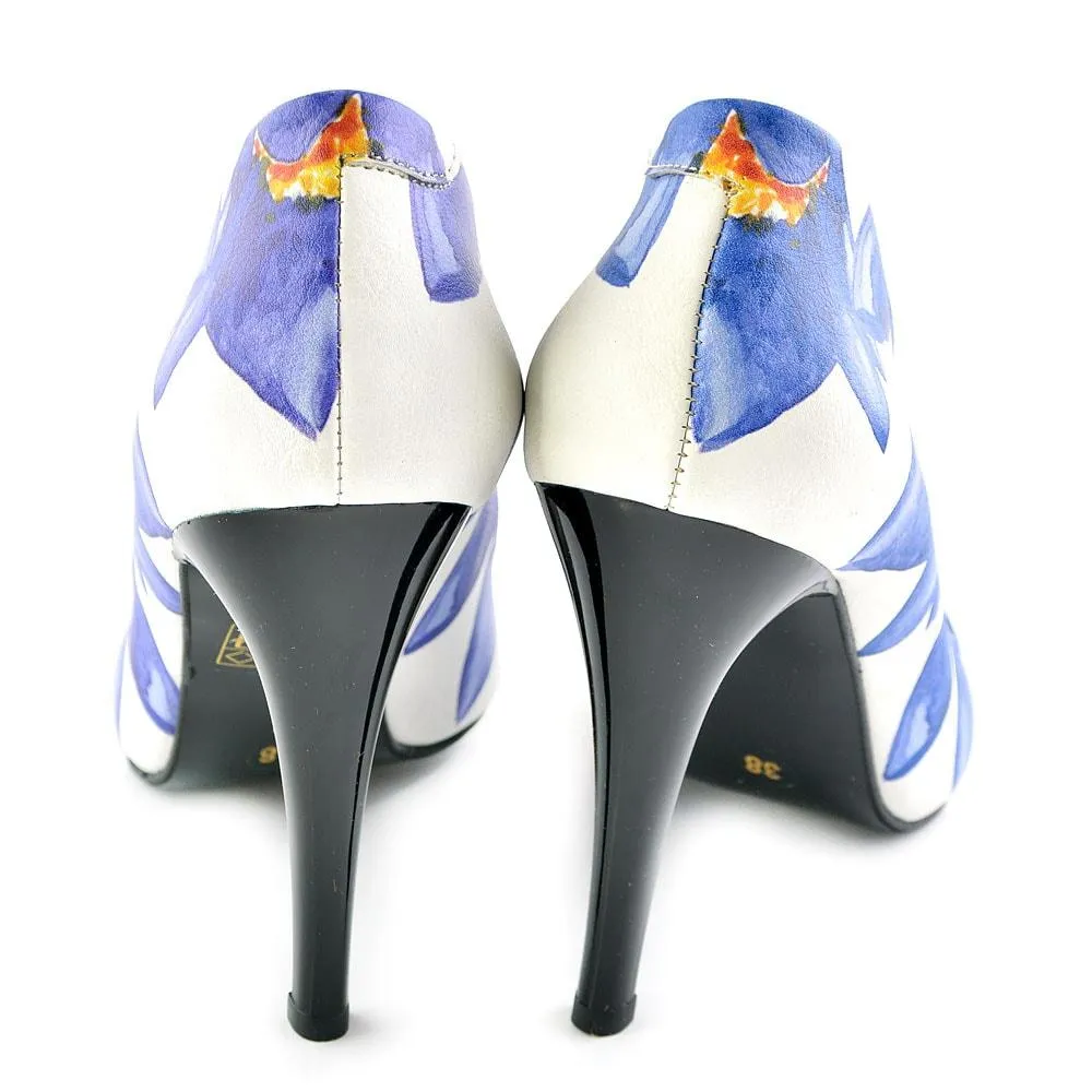 Blue Flowers Heel Shoes STL4403