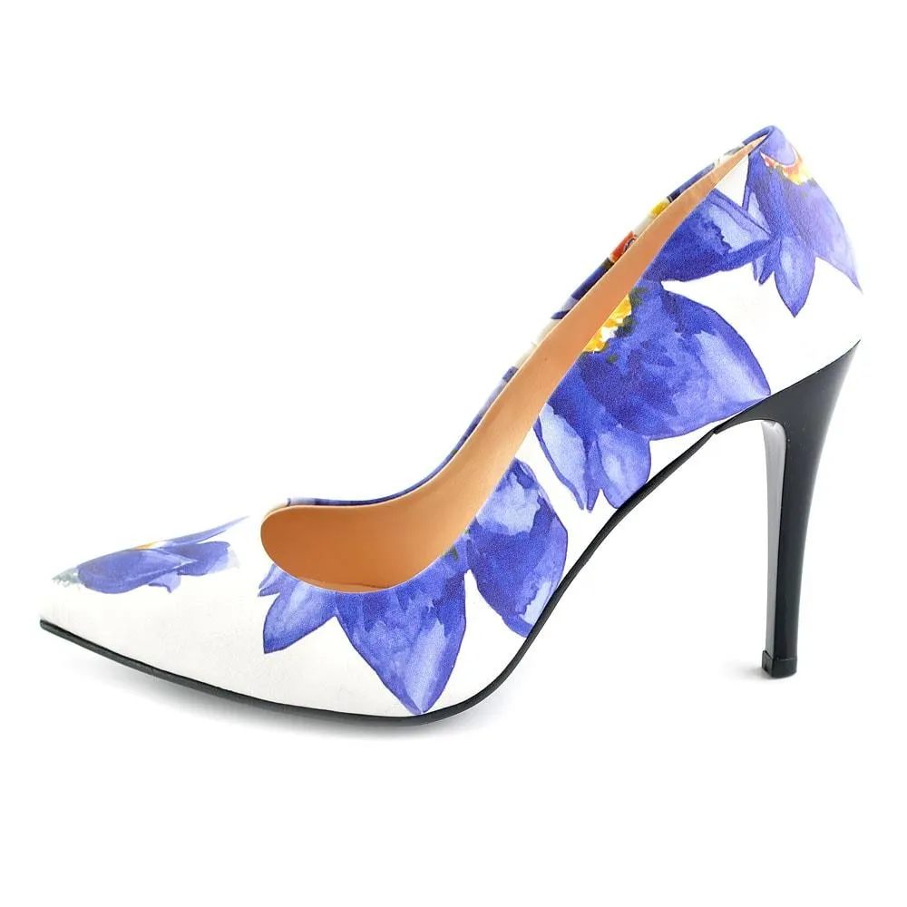 Blue Flowers Heel Shoes STL4403