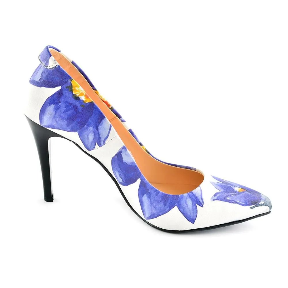 Blue Flowers Heel Shoes STL4403