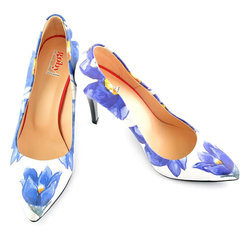 Blue Flowers Heel Shoes STL4403