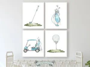 Blue Golf Nursery Print Set of 4