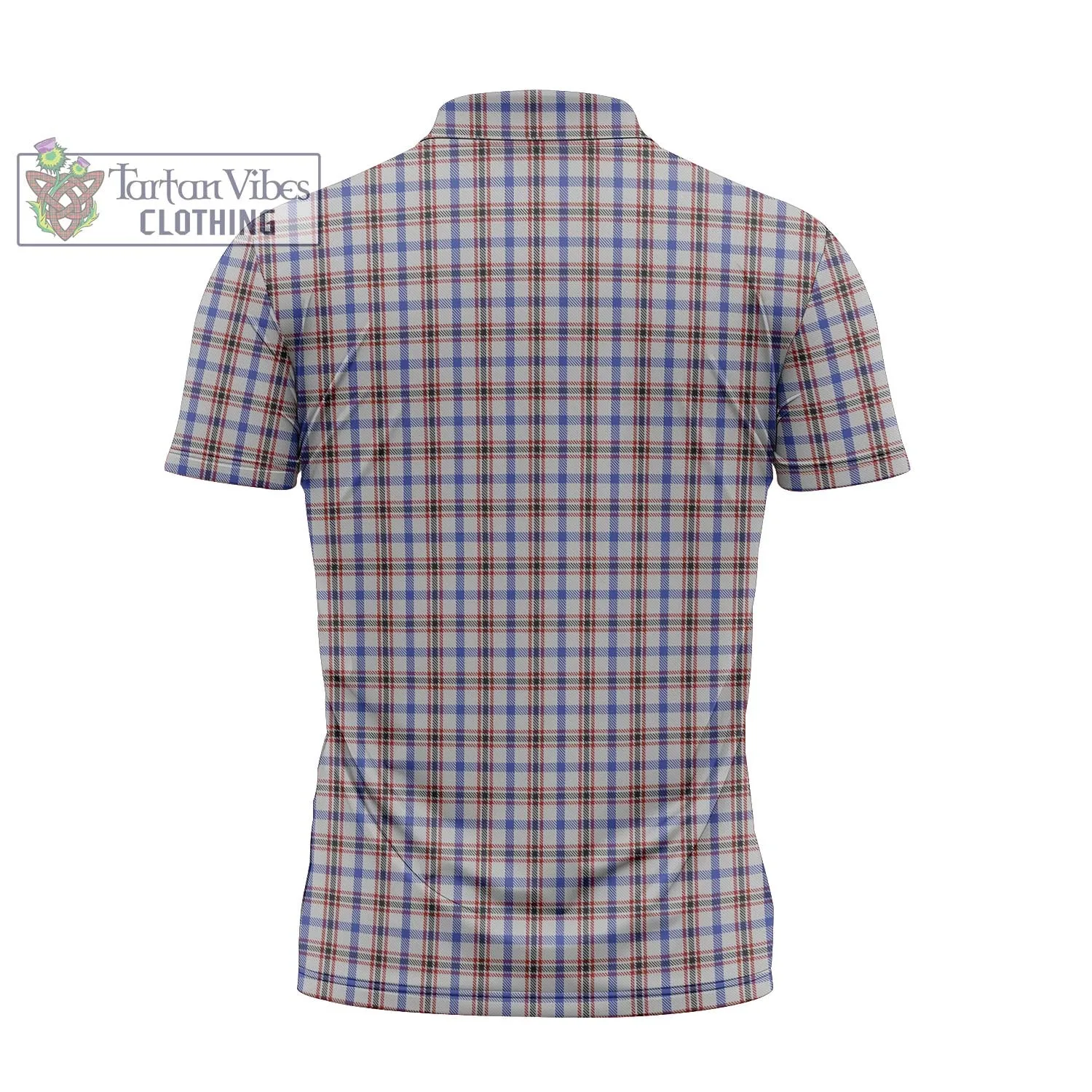 Boswell Tartan Zipper Polo Shirt with Family Crest