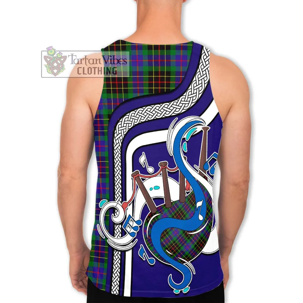 Brodie Hunting Modern Tartan Men's Tank Top with Epic Bagpipe Style