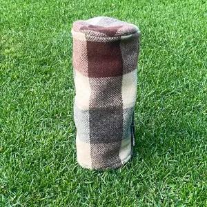 Brown Beige Check Wool Headcover