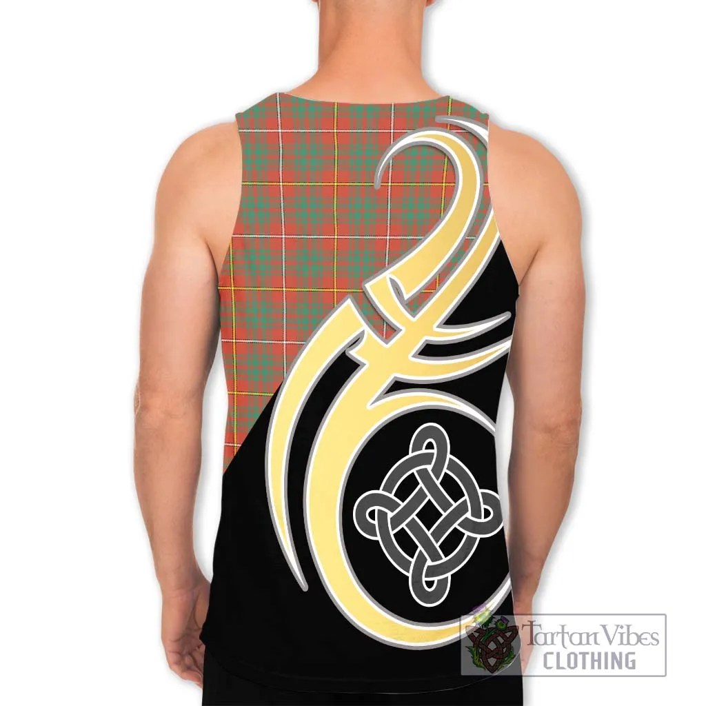 Bruce Ancient Tartan Men's Tank Top with Family Crest and Celtic Symbol Style