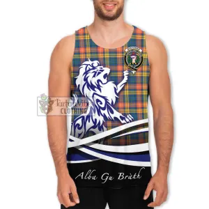 Buchanan Ancient Tartan Men's Tank Top with Alba Gu Brath Regal Lion Emblem