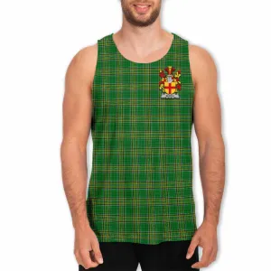 Burgh Irish Clan Tartan Men's Tank Top with Coat of Arms