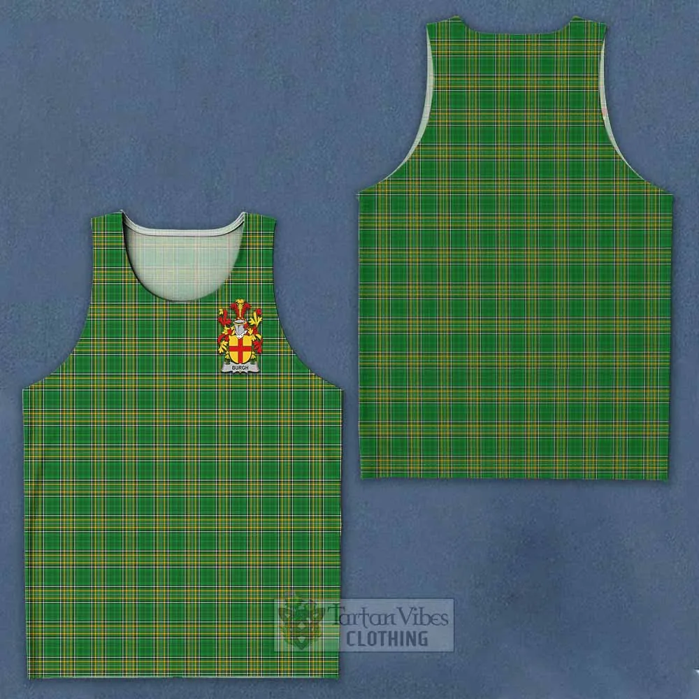 Burgh Irish Clan Tartan Men's Tank Top with Coat of Arms