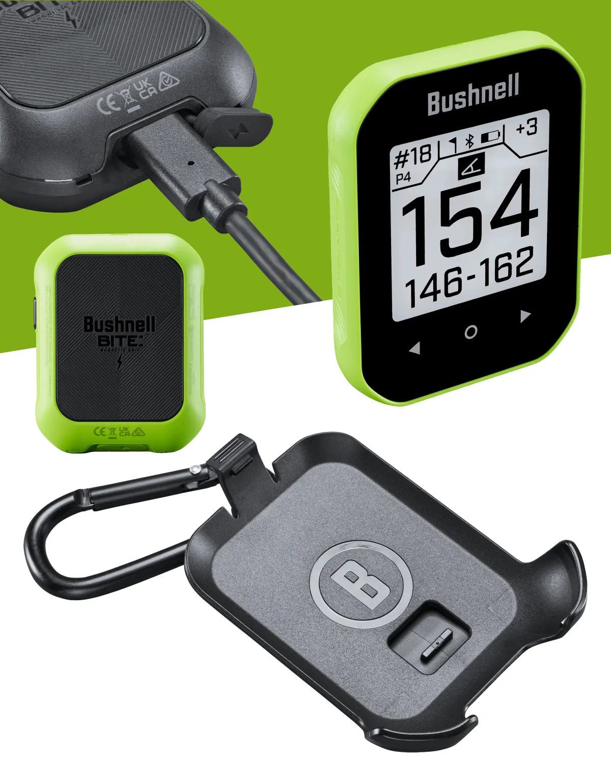 Bushnell Phantom 3 Slope GPS Golf Green with Slope Technology, Touchscreen, Magnetic Cart Mount, Wearable4U