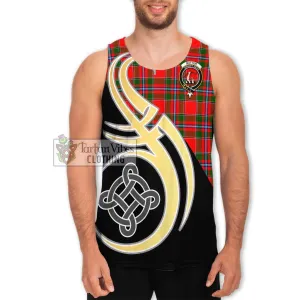 Butter Tartan Men's Tank Top with Family Crest and Celtic Symbol Style