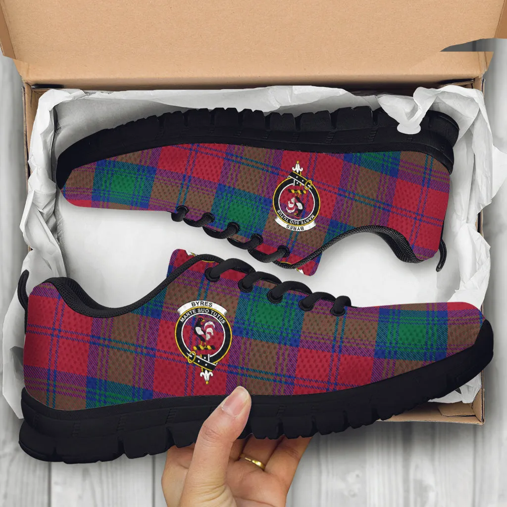 Byres (Byses) Tartan Sneakers with Family Crest