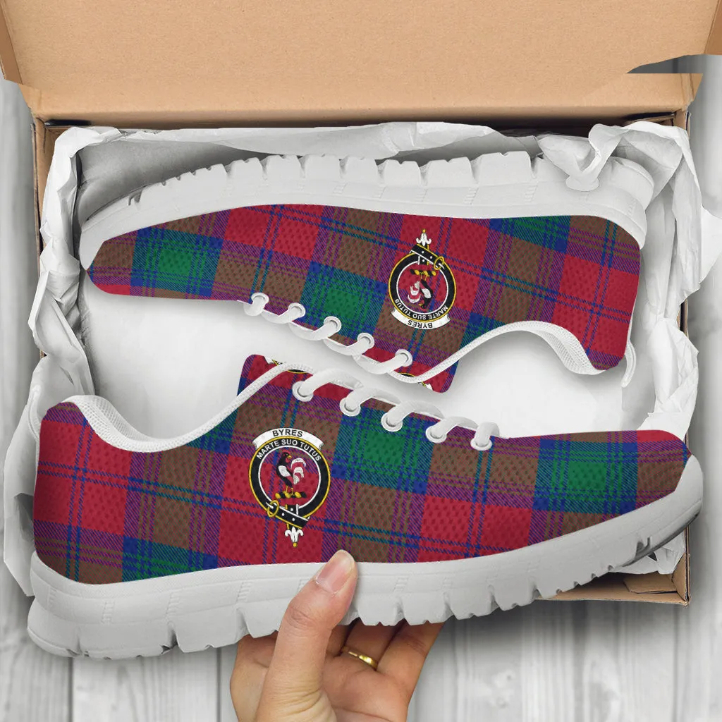 Byres (Byses) Tartan Sneakers with Family Crest