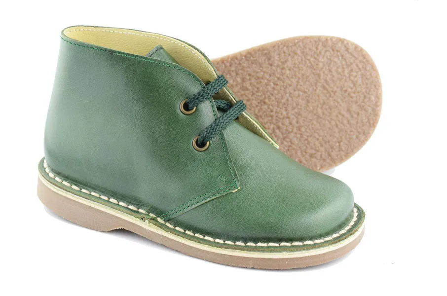 Clarys Boys Nappa Bottle Green Desert Boot