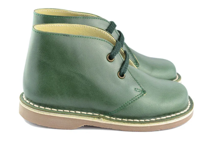 Clarys Boys Nappa Bottle Green Desert Boot