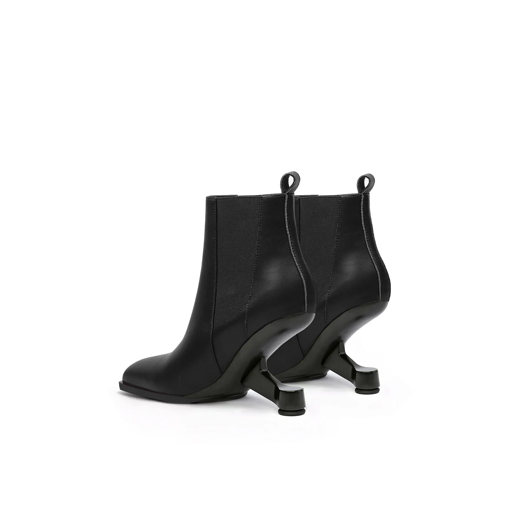 Classic Pointed Toe Paneled Leather Boots