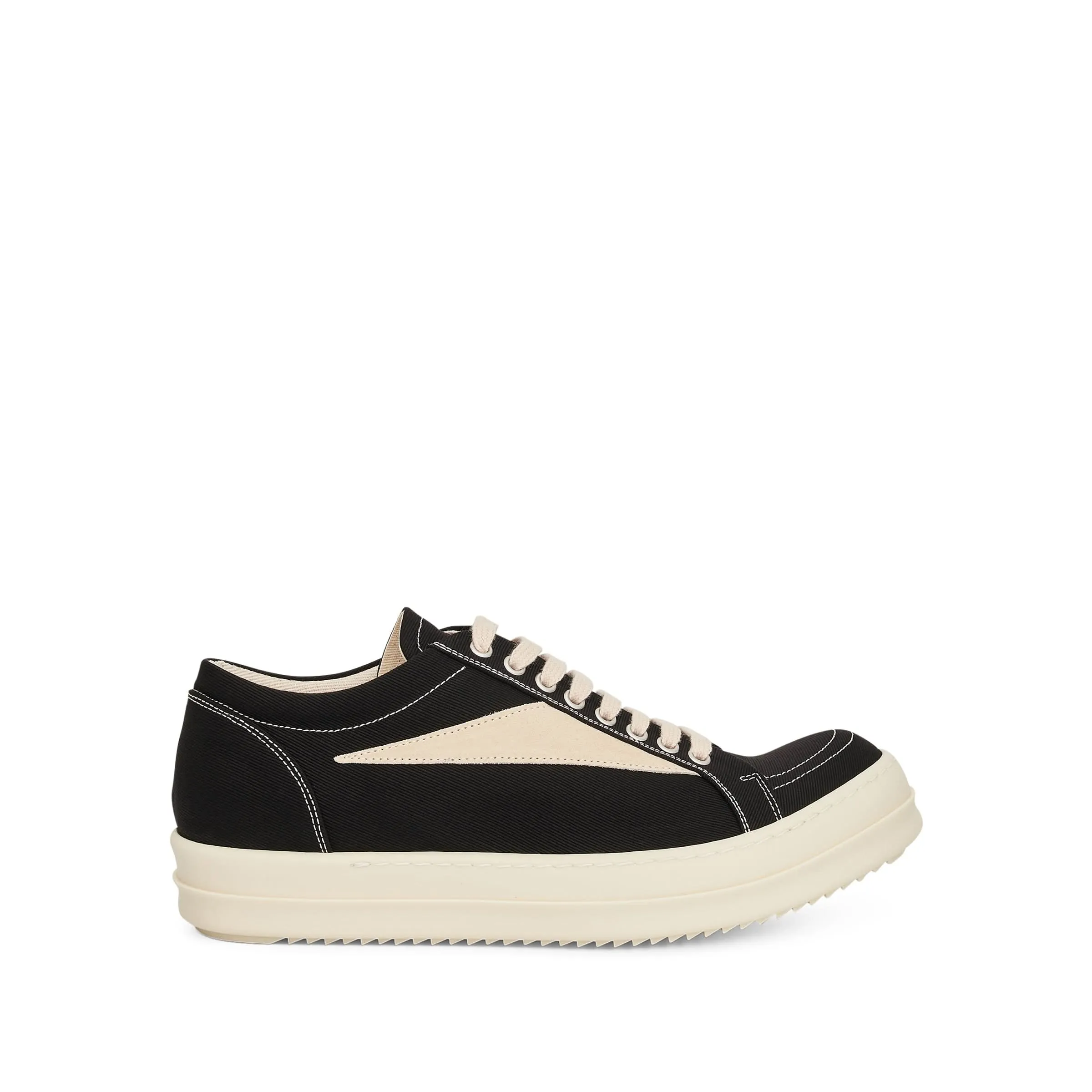 Cotton Barre Vintage Sneaker in Black/Milk