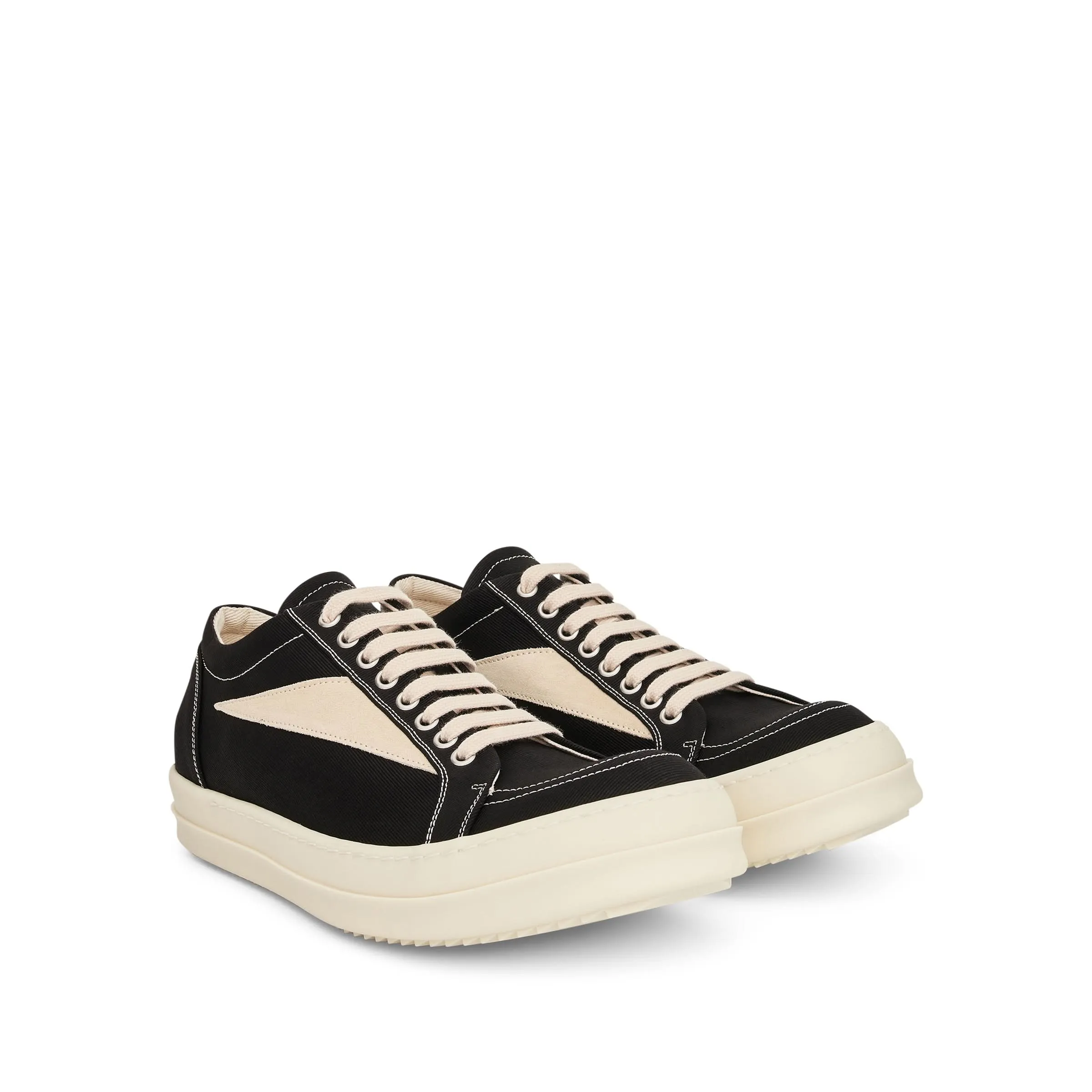 Cotton Barre Vintage Sneaker in Black/Milk