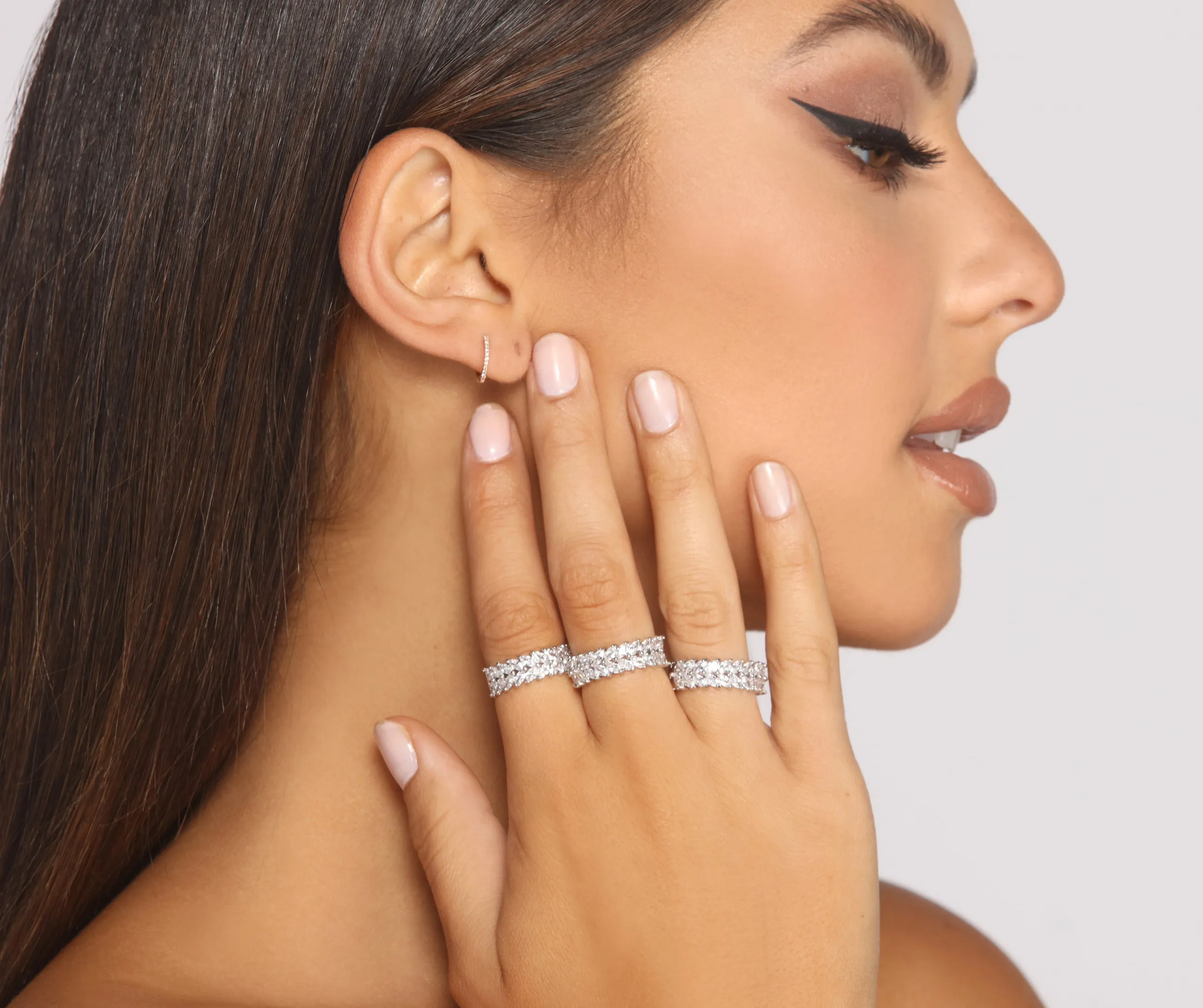 Cubic Zirconia and Rhinestone Multi Ring Pack