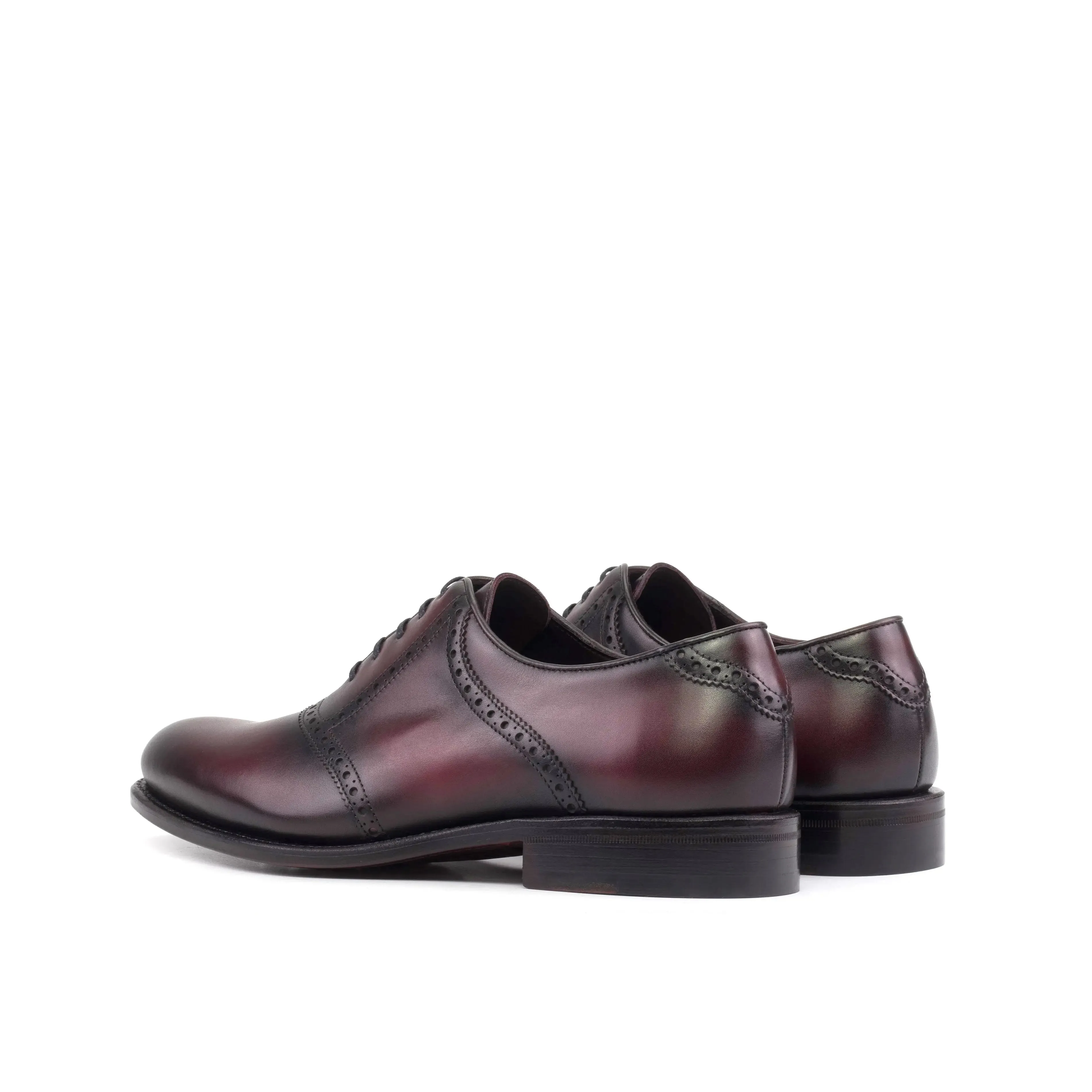 DapperFam Fabrizio in Burgundy Men's Italian Leather Saddle