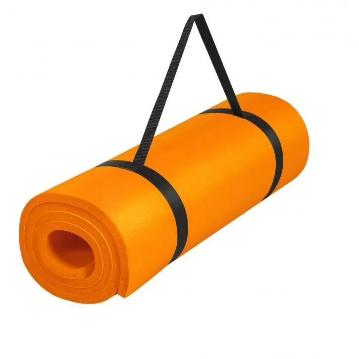 Deluxe NBR Yoga Mat Orange 190x60x1.5cm