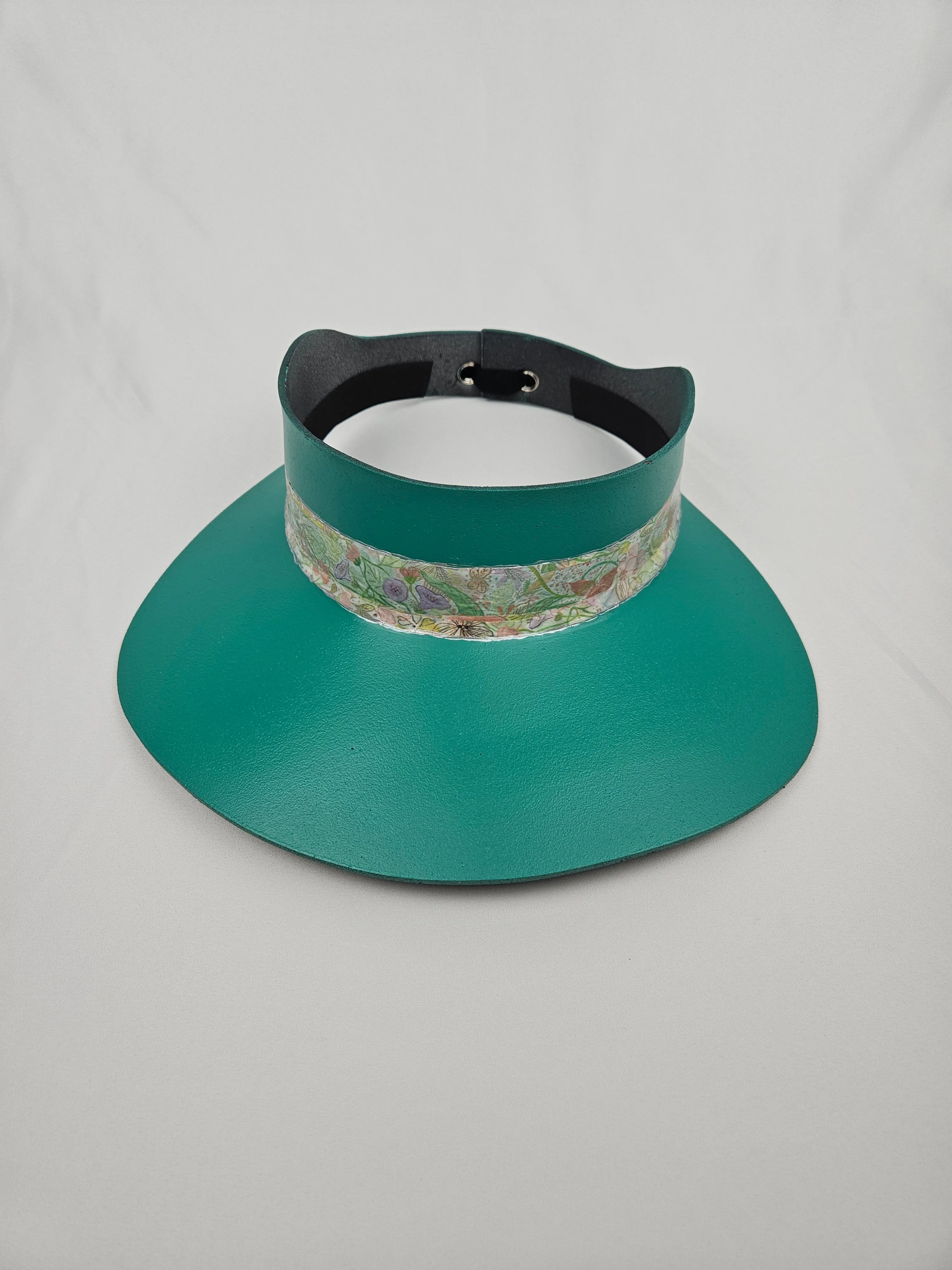 Emerald Green LadyEVA Visor Hat with Pastel Floral Band