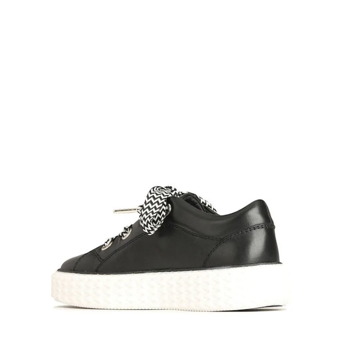 EOS Trinsic Black Leather Lace Up Trainer