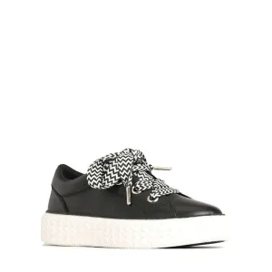 EOS Trinsic Black Leather Lace Up Trainer