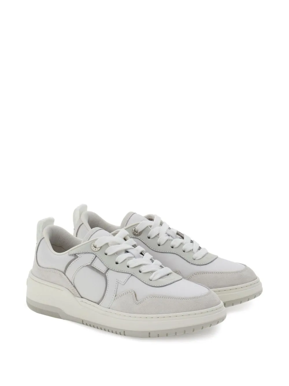 Ferragamo Chic Leather Gancini Hook Sneakers for Women