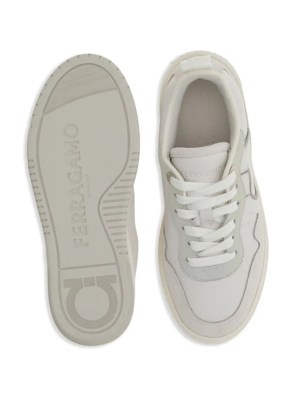 Ferragamo Chic Leather Gancini Hook Sneakers for Women