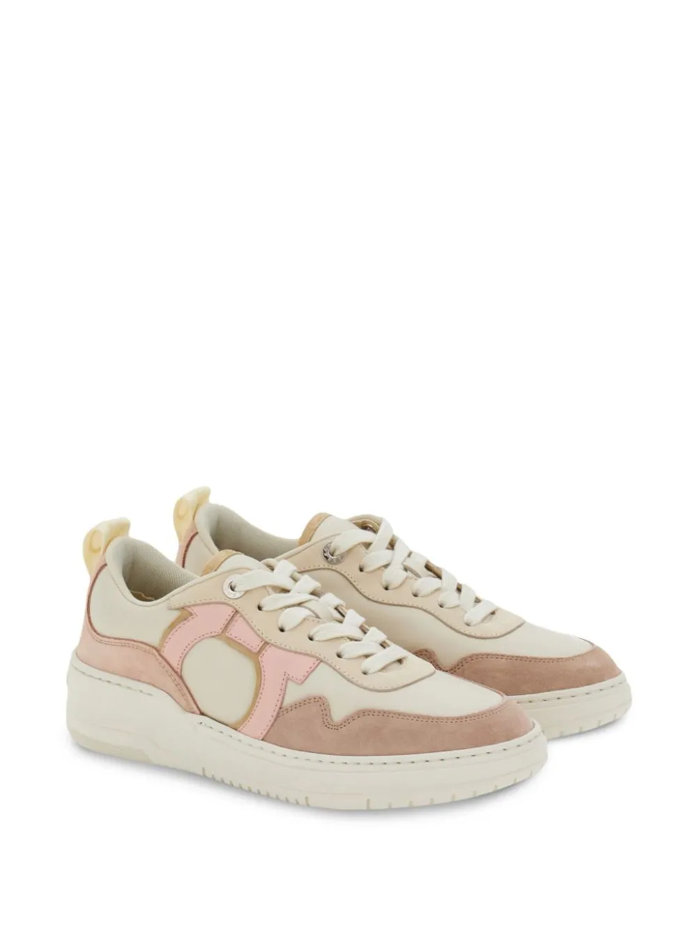 Ferragamo Chic Leather Gancini Hook Sneakers for Women