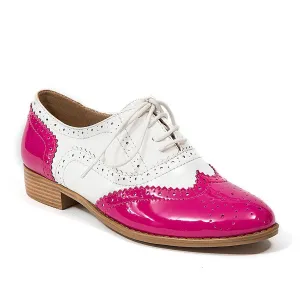 French Blu Women's Babe Wingtip Lace-Up Two Tone Oxford Shoe