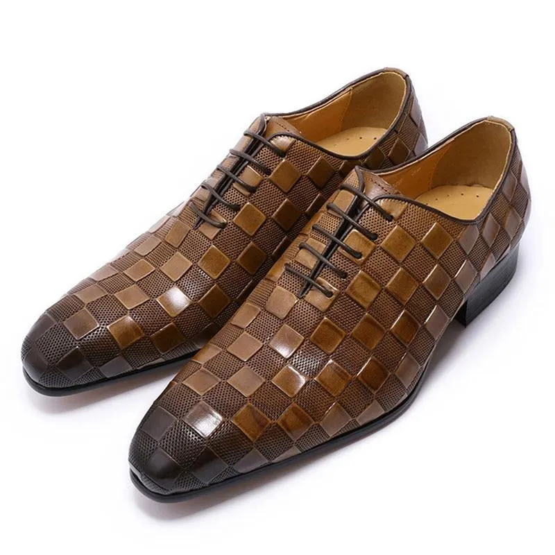 Gale Leather Check Oxford Shoe