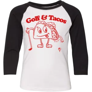 Golf & Tacos Kids Raglan T-Shirt