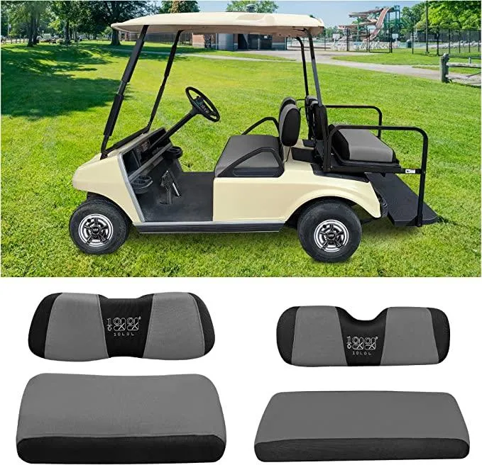 Golf Cart Front Rear Seat Cover Set for EZGO TXT RXV & Club Car DS - 10L0L