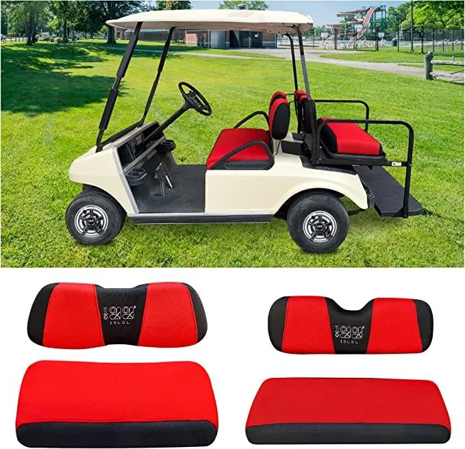 Golf Cart Front Rear Seat Cover Set for EZGO TXT RXV & Club Car DS - 10L0L