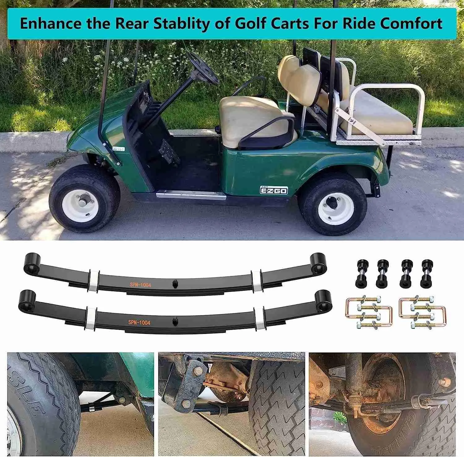 Golf Cart Lift Leaf Spring Kit With Bushings for EZGO TXT - 10L0L