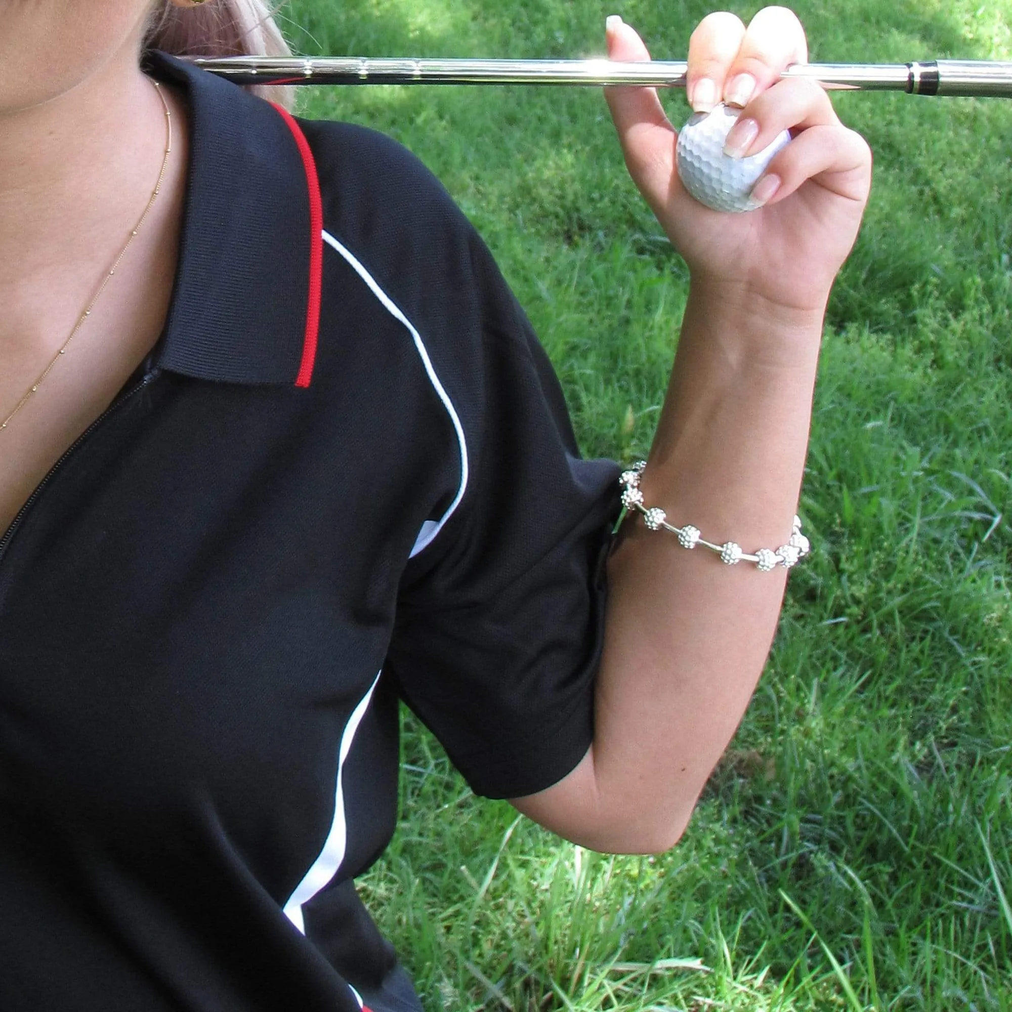 Golf Goddess Silver Golf Ball Bead Stroke Counter Bracelet (Best Seller)