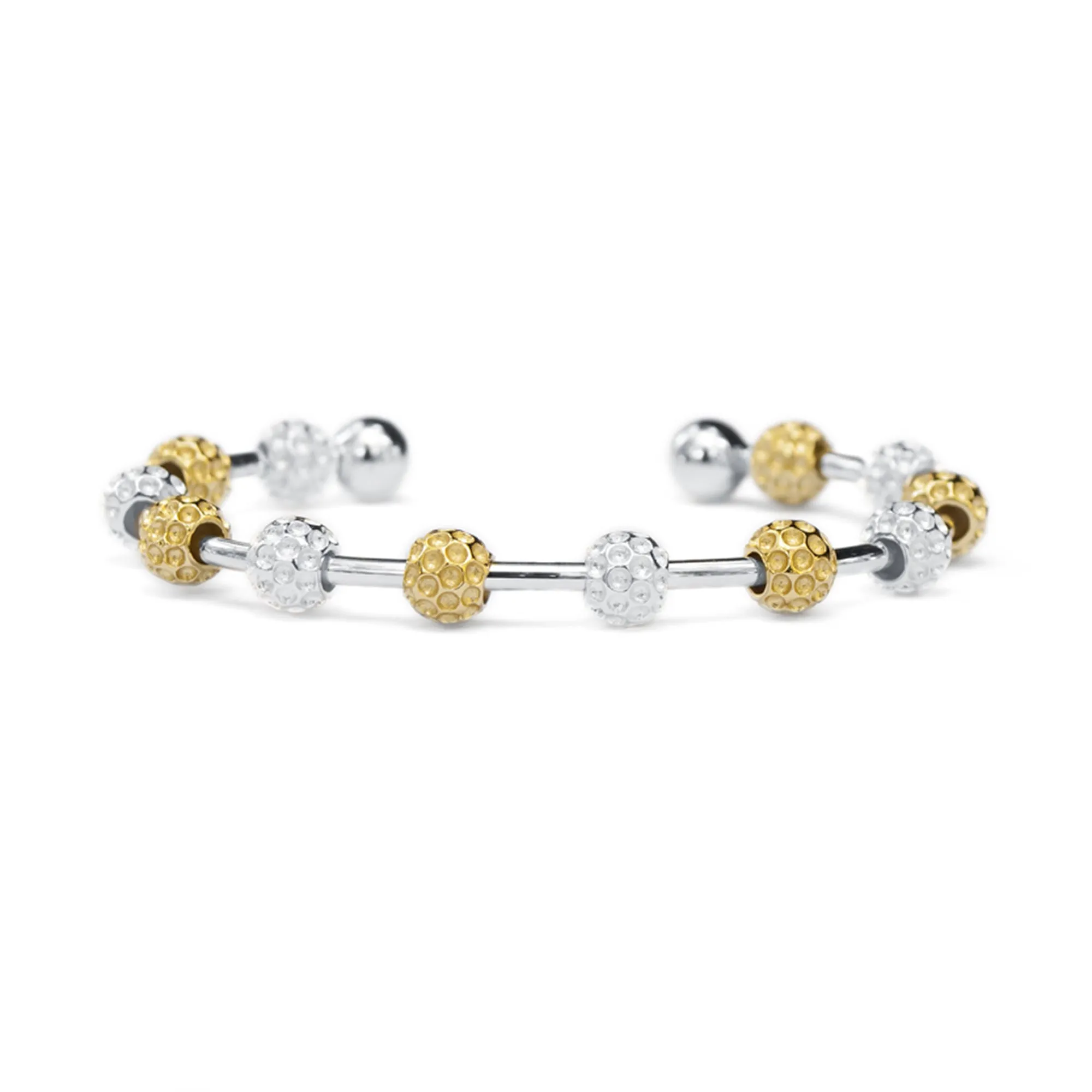 Golf Goddess Two-Tone Golf Ball Bead Stroke Counter Bracelet