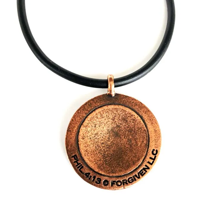 Golf Necklace Philippians 4:13 Antique Copper