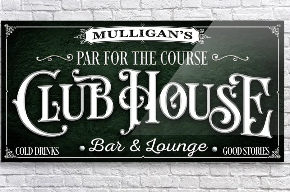 Golfing Decor Signs - Club house Sign