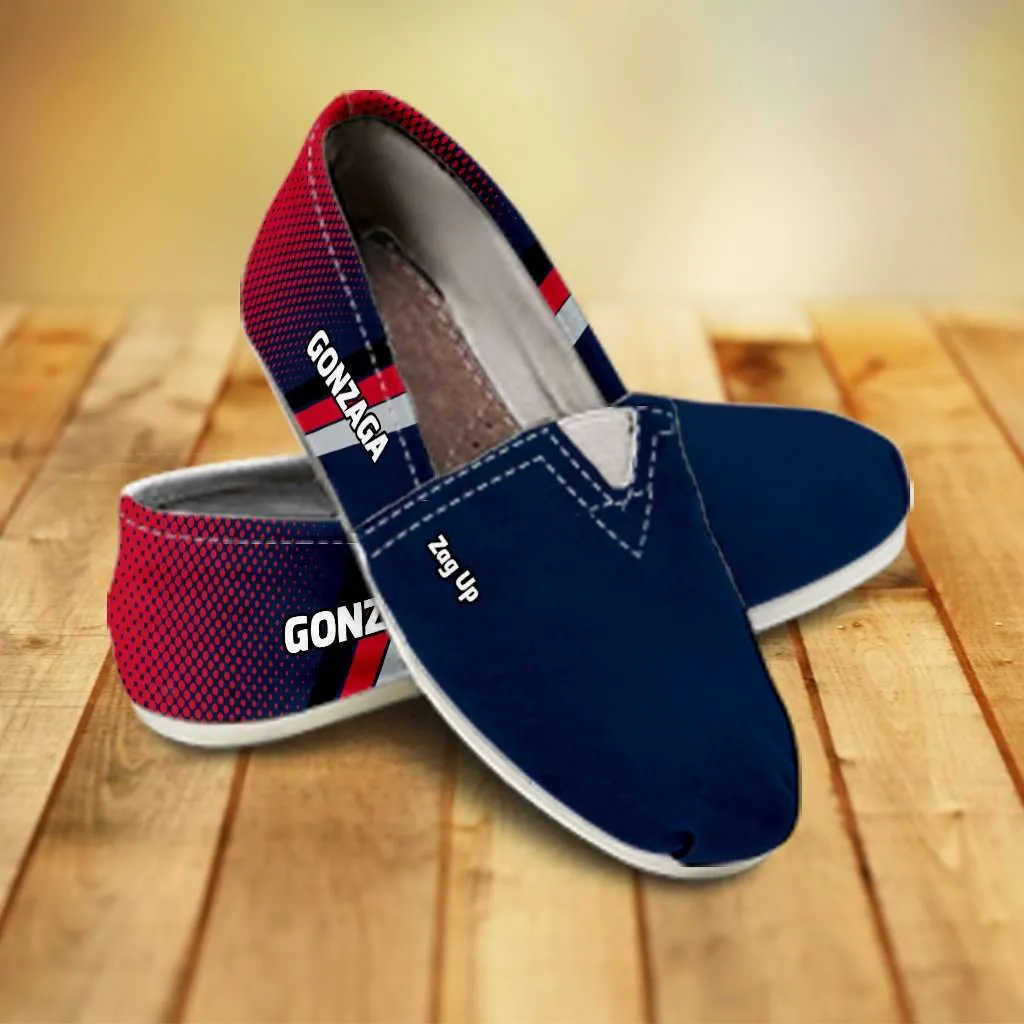 Gonzaga Zag Up Bulldogs Basketball Fans Casual Canvas Slip on Shoes Women's Flats