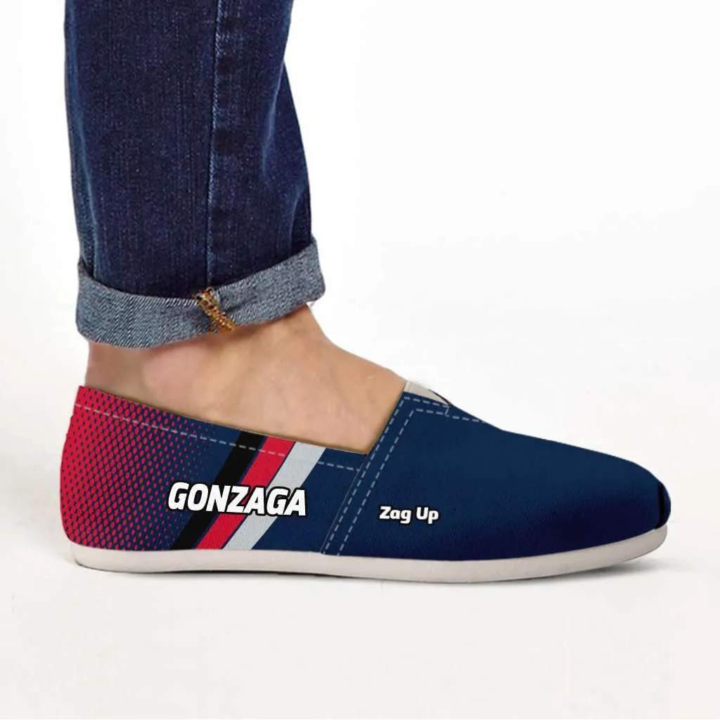 Gonzaga Zag Up Bulldogs Basketball Fans Casual Canvas Slip on Shoes Women's Flats