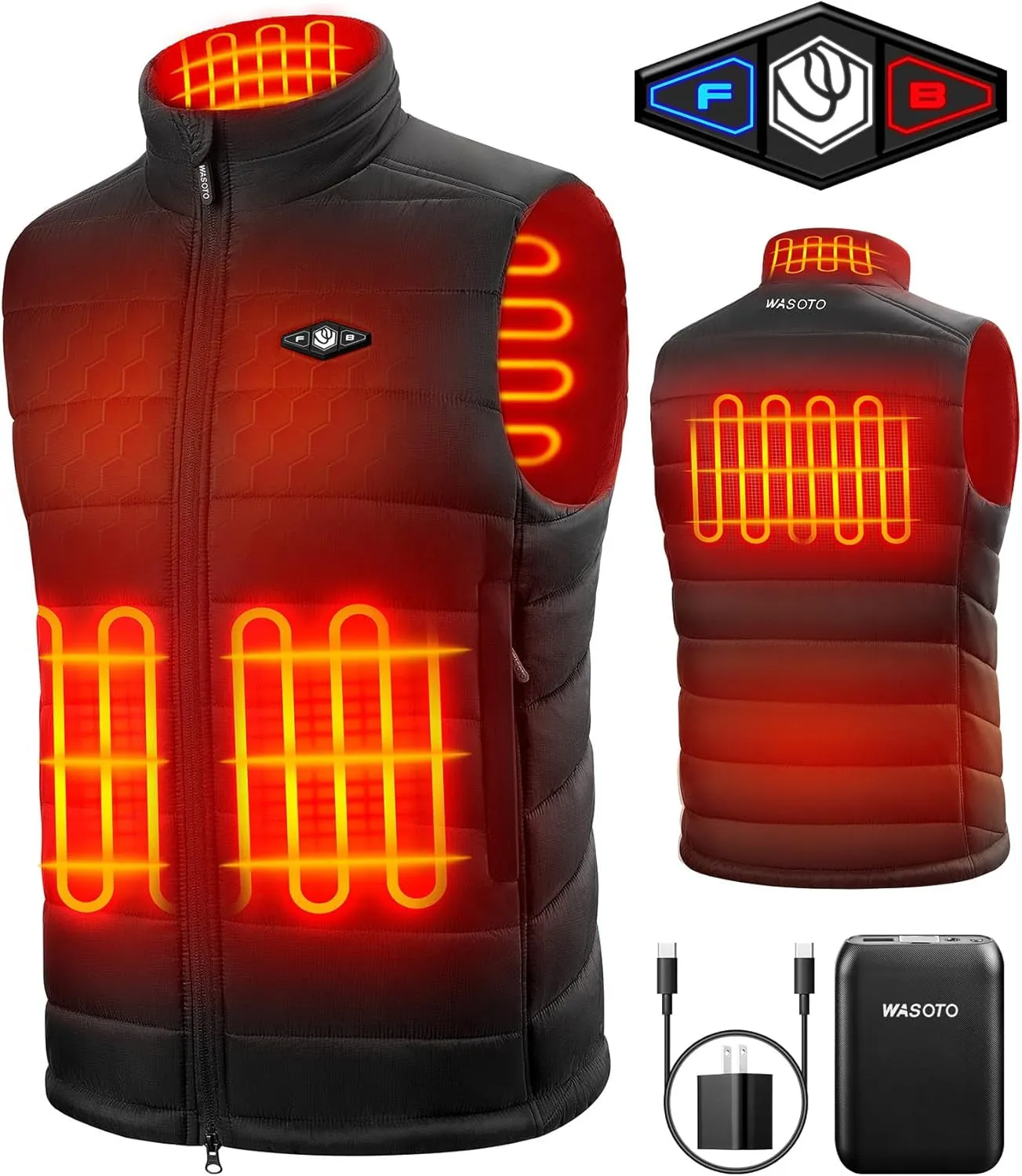 Heated Vest for Men with 16000Mah Battery Pack Charger Lightweight Mens Heated Vest for Work Cycling Golf Hunting