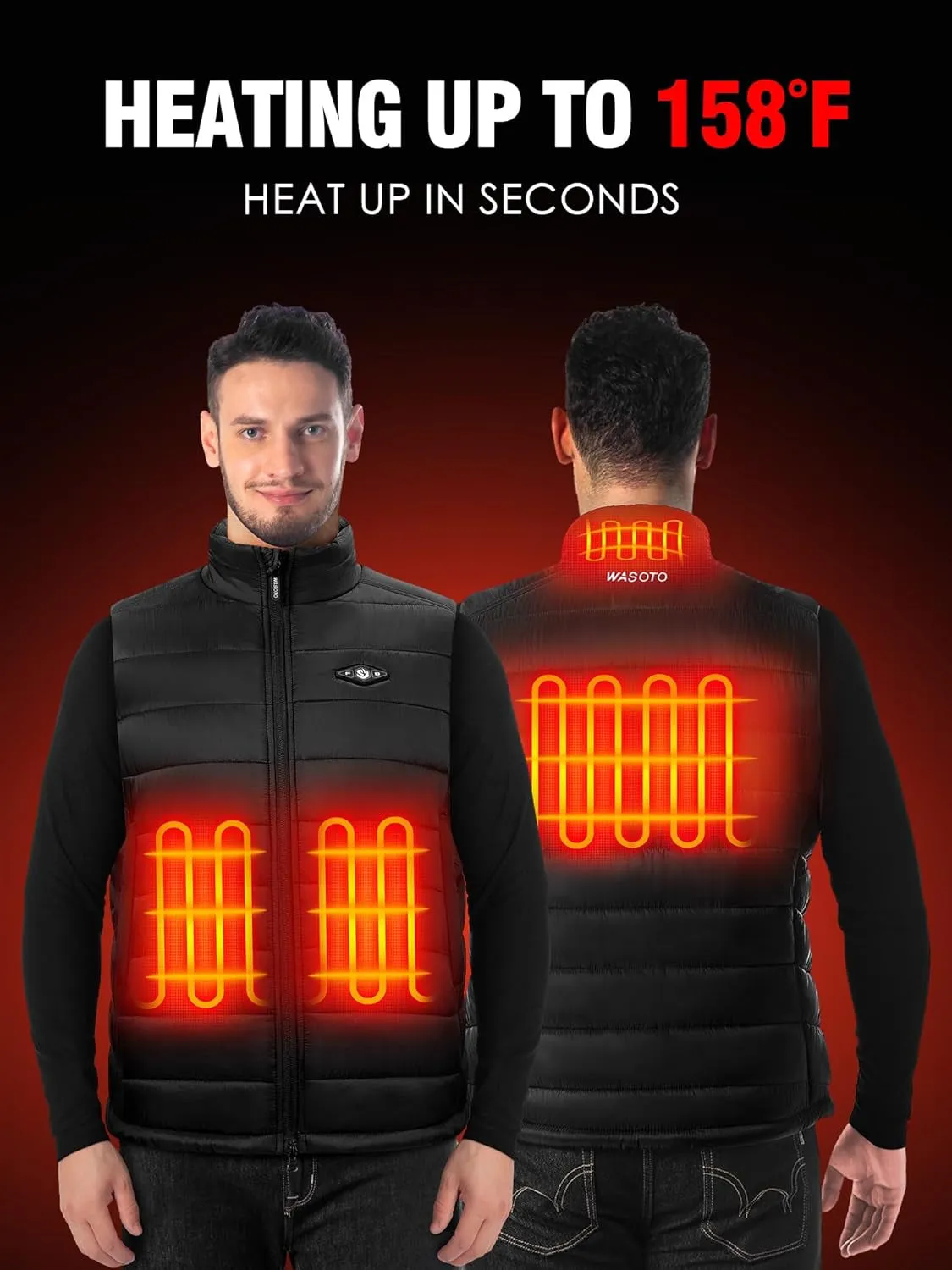 Heated Vest for Men with 16000Mah Battery Pack Charger Lightweight Mens Heated Vest for Work Cycling Golf Hunting