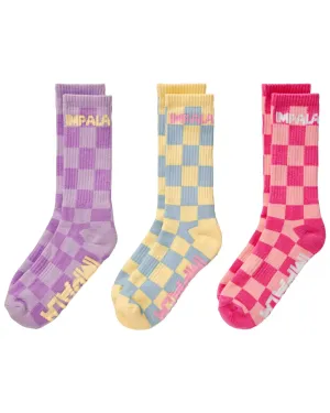 Impala Skate Socks 3 Pack - Check