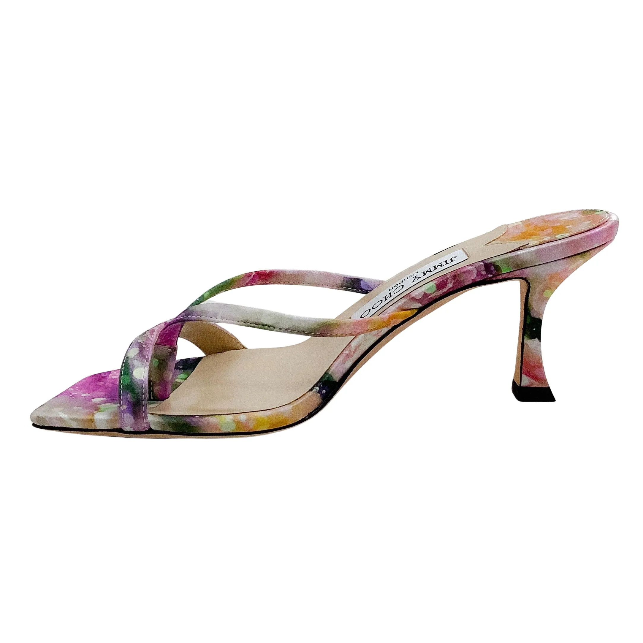 Jimmy Choo Multi Silk Maelie 70 Mule Sandals