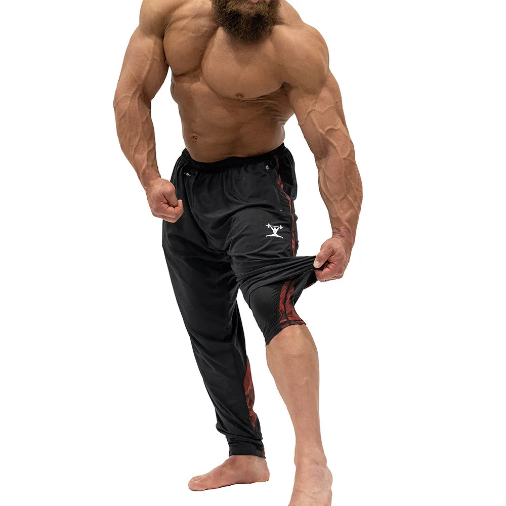 Jujimufu Stretchy Pants (Classic Style) - Black w/ Red Camo Accent