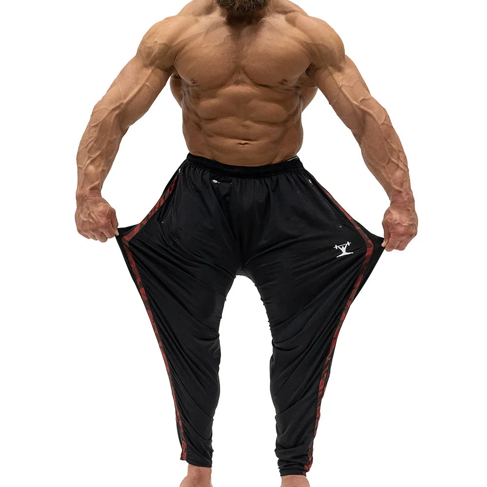 Jujimufu Stretchy Pants (Classic Style) - Black w/ Red Camo Accent